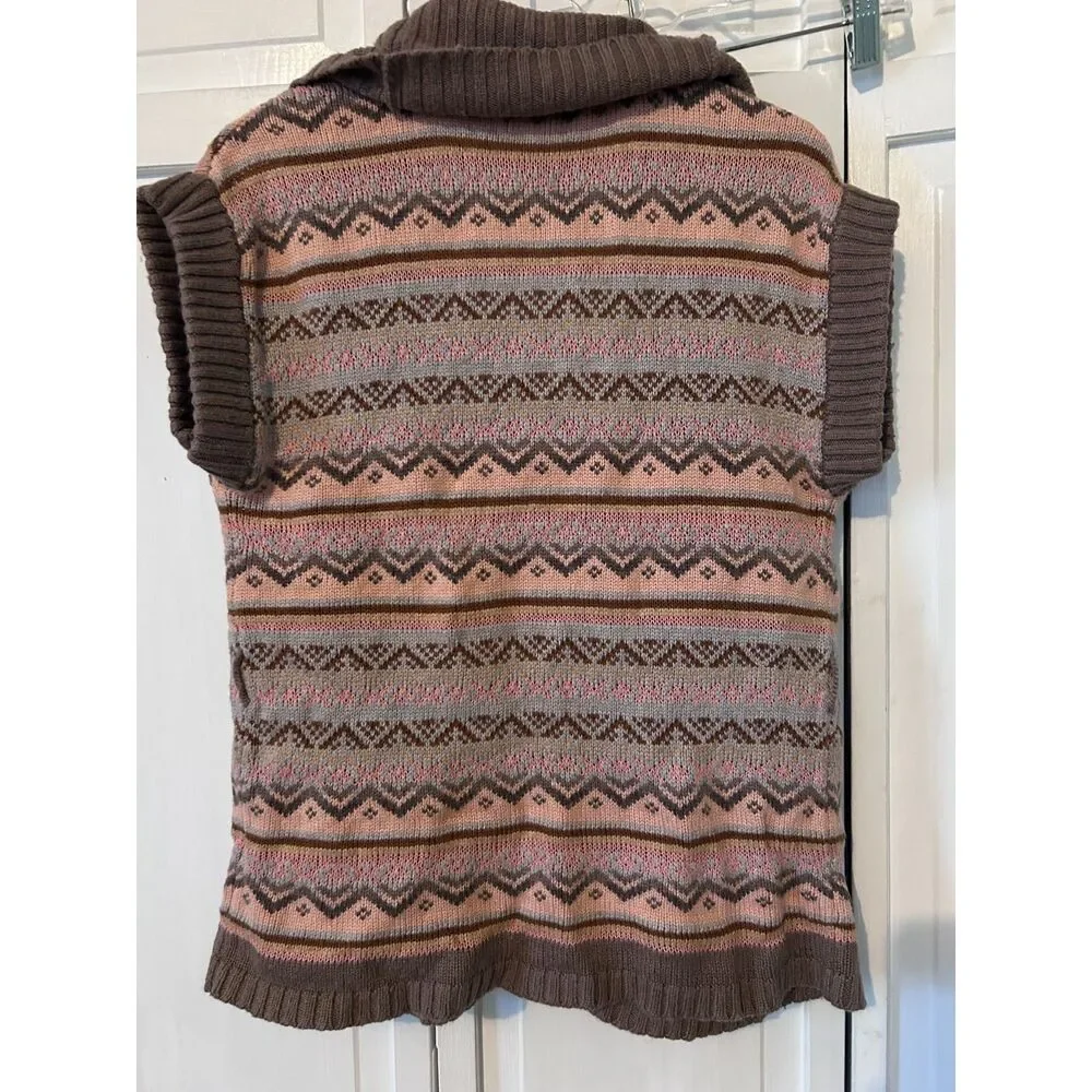 The Limited Fair Isle Short Sleeve Cardigan - Size S